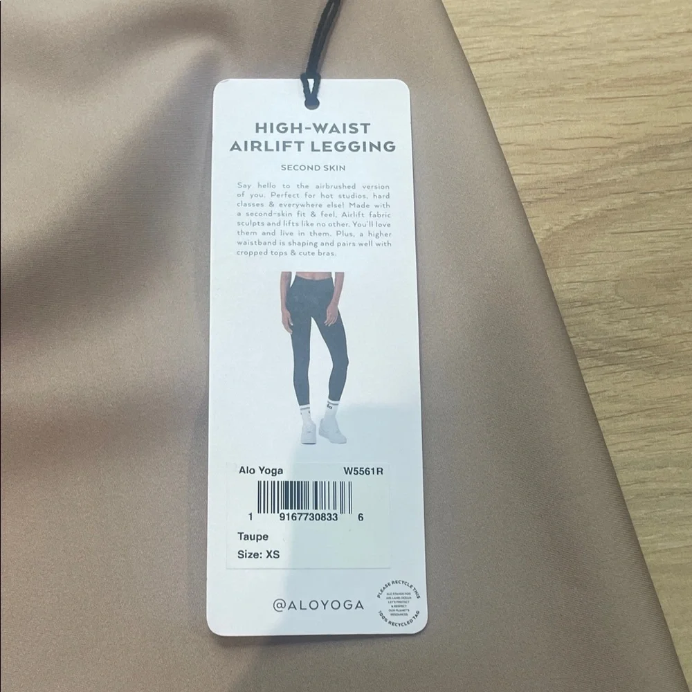Alo High-Waisted airlift Taupe Leggings 7/8 length NWT - Picture 2 of 4